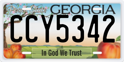 GA license plate CCY5342