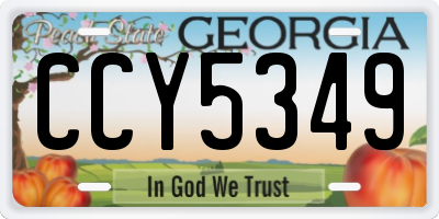 GA license plate CCY5349
