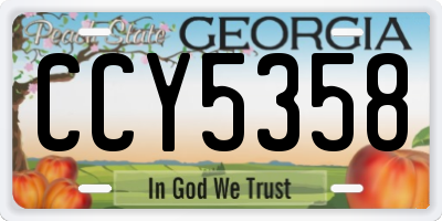 GA license plate CCY5358