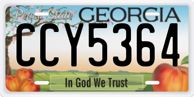 GA license plate CCY5364