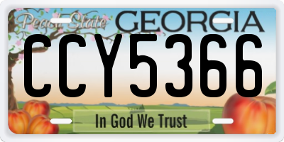 GA license plate CCY5366