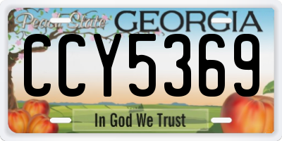 GA license plate CCY5369