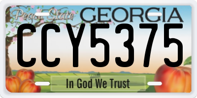 GA license plate CCY5375