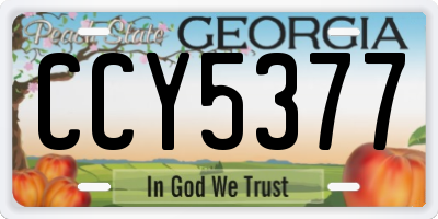 GA license plate CCY5377