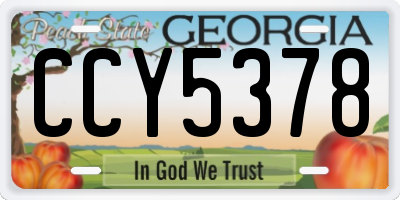 GA license plate CCY5378