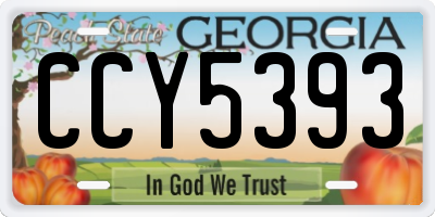 GA license plate CCY5393