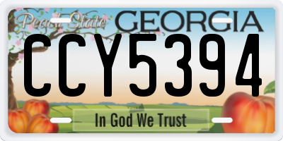 GA license plate CCY5394