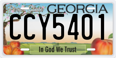 GA license plate CCY5401