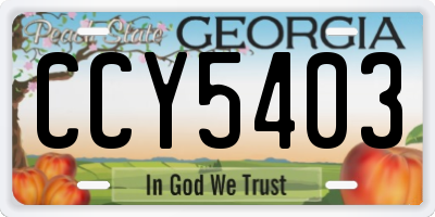 GA license plate CCY5403