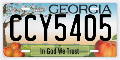 GA license plate CCY5405