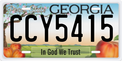 GA license plate CCY5415