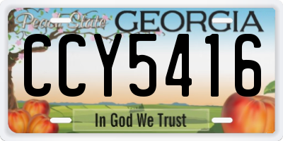 GA license plate CCY5416