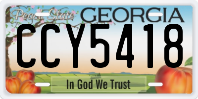 GA license plate CCY5418