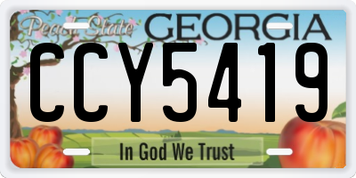 GA license plate CCY5419