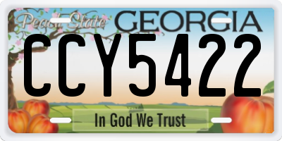 GA license plate CCY5422