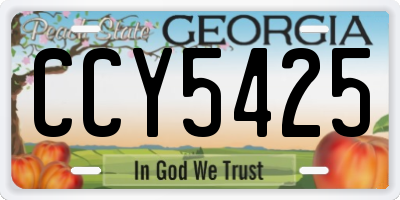 GA license plate CCY5425