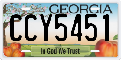 GA license plate CCY5451
