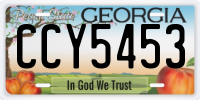 GA license plate CCY5453