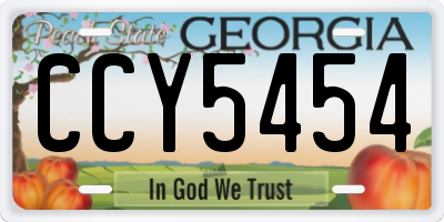 GA license plate CCY5454