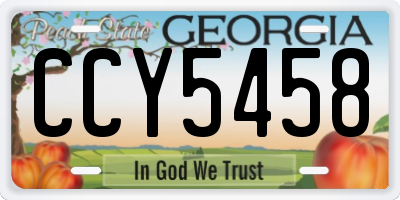 GA license plate CCY5458