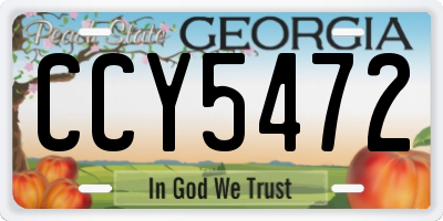GA license plate CCY5472