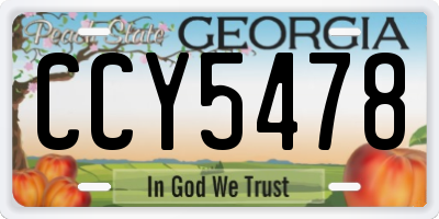 GA license plate CCY5478