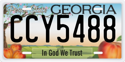 GA license plate CCY5488