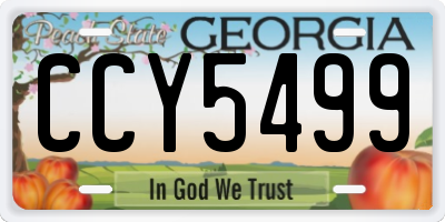 GA license plate CCY5499