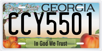 GA license plate CCY5501