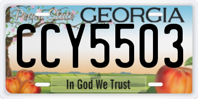 GA license plate CCY5503