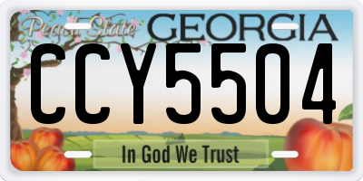 GA license plate CCY5504