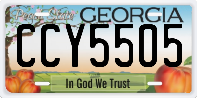 GA license plate CCY5505