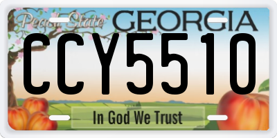 GA license plate CCY5510