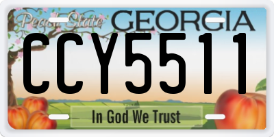 GA license plate CCY5511