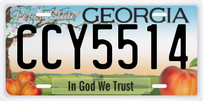 GA license plate CCY5514