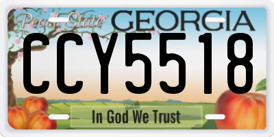 GA license plate CCY5518