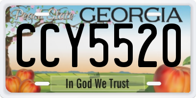 GA license plate CCY5520