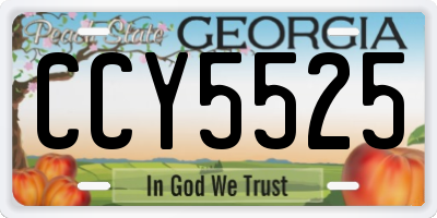 GA license plate CCY5525