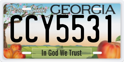 GA license plate CCY5531