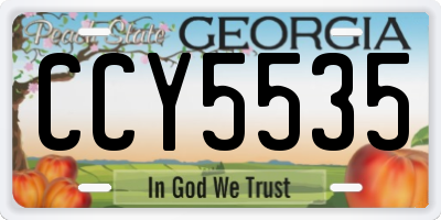GA license plate CCY5535