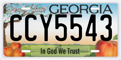 GA license plate CCY5543