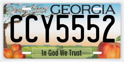 GA license plate CCY5552