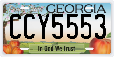 GA license plate CCY5553
