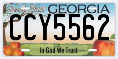 GA license plate CCY5562