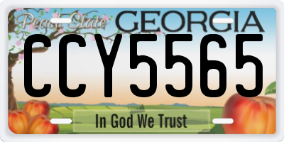 GA license plate CCY5565