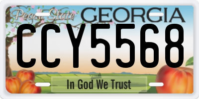 GA license plate CCY5568