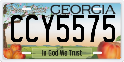 GA license plate CCY5575