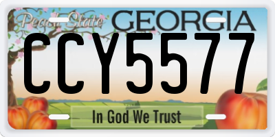 GA license plate CCY5577