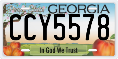 GA license plate CCY5578
