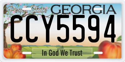 GA license plate CCY5594